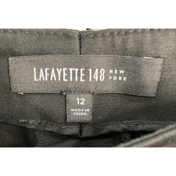 Lafayette 148 New York Black Crop Pants Size 12 Minimalist‎ Basics Capsule - Picture 2 of 3